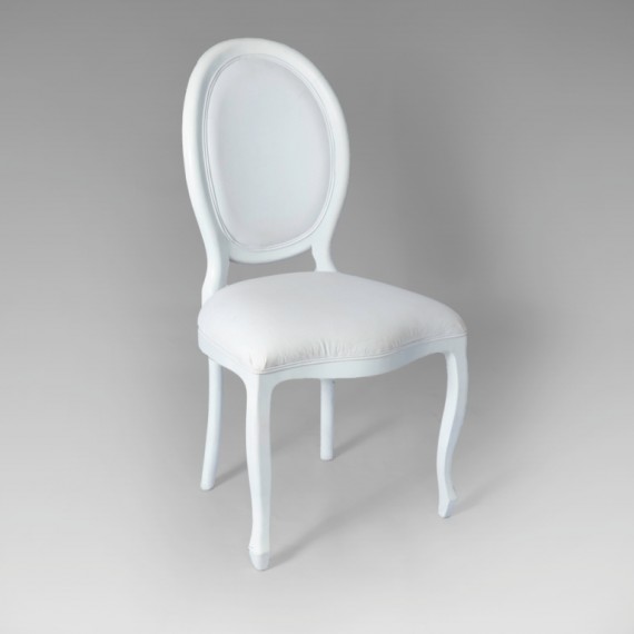 Cadeira Medalhão Branca 0,52 x 0,45 x 1,01 